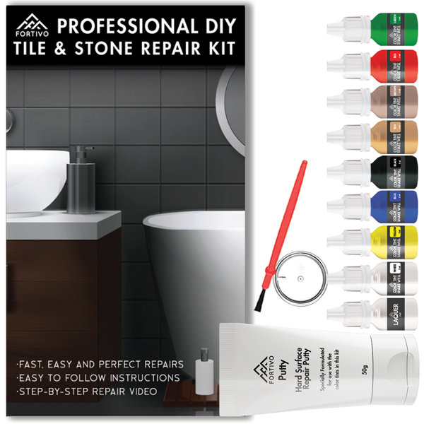 FORTIVO Tile Repair Kit Stone Repair Kit - Porcelain Repair Kit, Marble ...